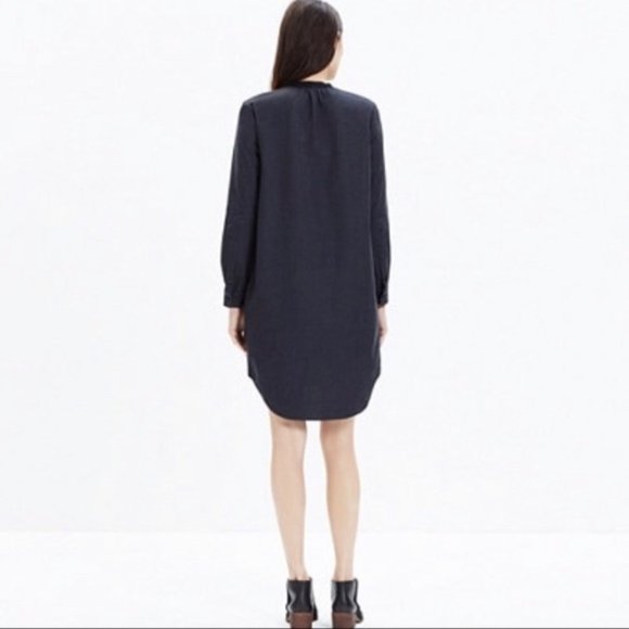 MADEWELL Wool/ Cotton Blend Flannel Latitude Shirt Dress Dark Gray Sz XXS - Picture 2 of 10